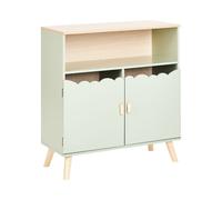 Credenza con motivo a casetta per la camera dei bambini in MDF di pino verde chi