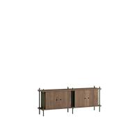 Credenza con Ripiani MOEBE, Rovere Affumicato/verde Pino