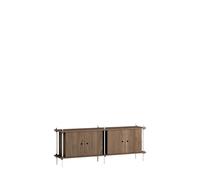 Credenza con ripiani , rovere affumicato/ Bianco