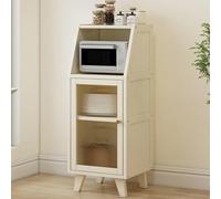 Credenza Con Spazio Di Archiviazione, Dispensa Da Cucina Con Pannelli Trasparenti, Mobile Contenitore Da Cucina For Sala Da Pranzo, Soggiorno, Camera Da Letto