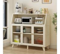 Credenza Con Spazio Di Archiviazione, Dispensa Da Cucina Con Pannelli Trasparenti, Mobile Contenitore Da Cucina For Sala Da Pranzo, Soggiorno, Camera Da Letto