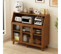 Credenza Con Spazio Di Archiviazione, Dispensa Da Cucina Con Pannelli Trasparenti, Mobile Contenitore Da Cucina For Sala Da Pranzo, Soggiorno, Camera Da Letto