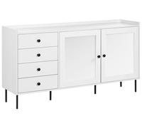 Credenza contenitore 4 cassetti 2 ante metallo bianco Alcova