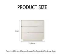 Credenza contenitore, mobiletto portaoggetti in legno massello con maniglia nascosta, con guide for cassetti silenziose a tre sezioni, adatto for soggiorno e camera da letto(60x40x66cm)