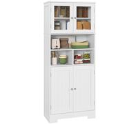 Credenza Cucina 60x30x145,5 cm con Armadietti e Vani a Giorno in Truciolare Bianco