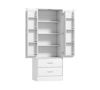 CREDENZA CUCINA HOMCOM IT83A-400V80WT - Armadio in MDF Bianco con 2 porte e 2 ripiani