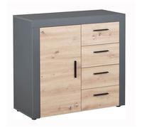 Credenza da Cucina 4 Cassetti Anta Industrial Mobile Sala Cassettiera Salotto