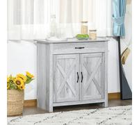 Credenza da cucina HOMCOM con 1 cassetto e 2 ante 80x39,7x80 cm grigio