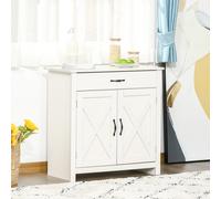 Credenza da cucina HOMCOM con 1 cassetto e 2 ante 80x39,7x80 cm lavaggio bianco White