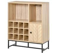 Credenza da cucina HOMCOM con mobiletto 2 ripiani 12 portabottiglie