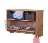 Credenza da Cucina pensile Vintage HWC-A43 Metallo Legno 24x60x42cm