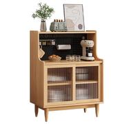 Credenza Da Cucina Salvaspazio, Mobile Dispensa Alto Multiuso, Mobile Dispensa Con Ripiano Regolabile In Legno, Mobile Cucina Per Soggiorno Sala Da Pranzo(Light brown,80cm/31.4in)