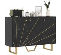Credenza da soggiorno HOMCOM con 2 ante e ripiano regolabile 107x35x75 cm nero