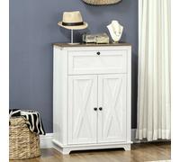 Credenza da soggiorno HOMCOM con ante a doppio cassetto 60x30x87,4 cm bianca