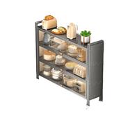 Credenza di grande capacità, robusto mobiletto da cucina in acciaio con base regolabile for una maggiore stabilità, adatto for soggiorno e sala da pranzo(Color2,100x26x89cm)