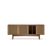 Credenza Elan 2 ante 2 cassetti impiallacciatura e legno massello noce corda 180x73cm FSC Mix Credit