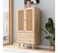Credenza Elegante design in legno con due ante e due cassetti Pratica idea di contenimento per la zona giorno Cucina Corridoio Informazioni sul prodottoDimensioni complessive: 60*40*120 cm (L x P x A)
