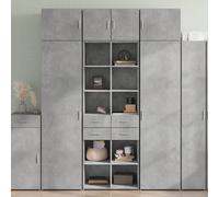Credenza Grigio Cemento 70x42,5x185 cm in Legno Multistrato