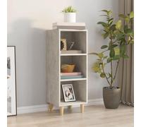 Credenza in compensato grigio cemento Credenza elegante con ampio stoccaggio e struttura in legno resistente 34,5 x 32,5 x 90 cm