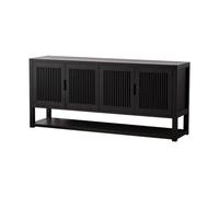 Credenza in legno massello, credenza da buffet, in stile cinese, armadio da cucina in legno nero, per sala da pranzo, camera da letto, ristorante, 140 x 40 x 65 cm
