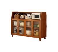 Credenza in legno, mobiletto portaoggetti a parete, mobiletto for la preparazione dei cibi di grande capacità con superficie di lavoro, adatto for soggiorno e sala da pranzo(130x95x32cm)