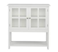 Credenza in MDF verniciato CNC FCH 80 x 28 x 83,8 cm, trasparente, doppia anta, doppio scomparto interno con ripiano inferiore (D come mostrato)