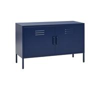 Beliani Credenza in Metallo blu con Piedini Alti e Ripiani 100 x 40 x 65 cm