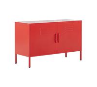 Credenza in Metallo Rosso con Piedini Alti e Ripiani 100 x 40 x 65 cm Uria