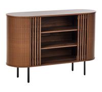 Credenza in truciolato marrone scuro con gambe in metallo Taroon