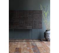 Credenza industriale vintage in legno Wabi-Sabi intagliato a mano - Armadietto alto da buffet di design, console portaoggetti retrò minimalista, armadio decorativo artistico per soggiorno e ingresso