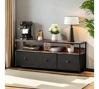 Credenza Lazyspace, armadio multiuso con cassetto in tessuto PU, truciolato E1 da tavolo, con LED, per TV del soggiorno MULTI