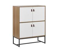 Credenza Legno Chiaro con Gambe in Metallo 2 Scomparti 4 Ante 100 x 76 cm Nueva
