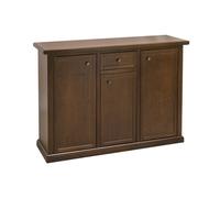 CREDENZA MADIA IN LEGNO ARTE POVERA NOCE SCURO 3 PORTE 1 CASSETTI