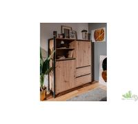 CREDENZA MOBILE 120XP40XH140 CM QUERCIA ANTRACITE 2 ANTE CASSETTI VANI RIPIANI