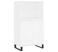 Credenza, Mobile Buffet a 6 Scomparti, Credenza Mobile Contenitore per Zona Pranzo, Corridoio, Bar, Credenze per Soggiorno, Piedini in Metallo (Bianco)