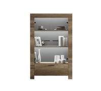 Credenza Mobile Soggiorno con Vetrina 2 Ante in Melaminico 102x43x158cm TFT Sax Rovere