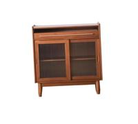Credenza, mobiletto indipendente a due ante con ante scorrevoli in vetro temperato, unità di stoccaggio impilabile, adatta for cucine e ingressi(Color2,75x40x92cm)