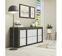 CREDENZA MOD. CAPRI CM 210X46 H. 86 ACCIAIO OSSIDO E BIANCO LUCIDO