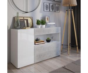 CREDENZA MOD. JOHNNY CM 130X41 H. 81 BIANCO E CEMENTO