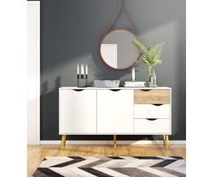 CREDENZA MOD. OSLO CM 147.1X39.1 H. 81.7 BIANCO OPACO E OAK