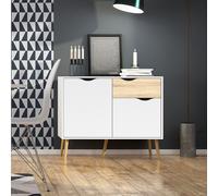 CREDENZA MOD. OSLO CM 98.7X39.1 H. 81.7 BIANCO OPACO E OAK