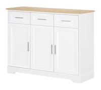 Credenza Moderna 3 Cassetti e 3 Ante 101x39x82 cm in MDF e Truciolato Bianco