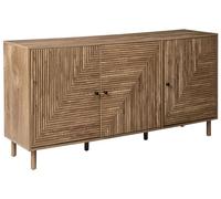 Credenza moderna a 3 ante in MDF con gambe in legno di pino marrone chiaro