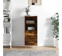 Credenza moderna con gambe in metallo e materiale in legno, design senza tempo, con 2 cassetti e 2 scomparti per lo spazio, piastra stabile per decorazione, cucina o soggiorno