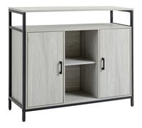 Credenza Moderna In Legno Con 2 Armadietti E Ripiani, Mobile Cucina E Per Ingresso Grigio Chiaro, 100x34x87.2cm