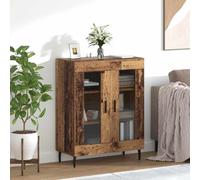 Credenza moderna in legno di acacia 69,5 x 34 x 90 cm con doppie ante e design autoportante per uno spazio ottimale ed elegante soluzione di archiviazione nel soggiorno