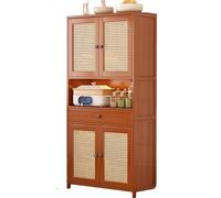 Credenza modulare con gambe rialzate resistenti all'umidità e robusto telaio in legno massello Mobile contenitore multifunzionale for cucina e soggiorno(H-170CM,B)