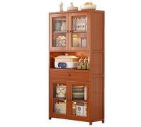 Credenza modulare con gambe rialzate resistenti all'umidità e robusto telaio in legno massello Mobile contenitore multifunzionale for cucina e soggiorno(H-170CM,A)