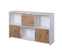 Credenza Modulare Mobile a Cubi Bianco 120 cm con Scaffali a Giorno