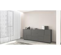 Credenza PONGO a 4 ante e 3 cassetti Antracite opaco